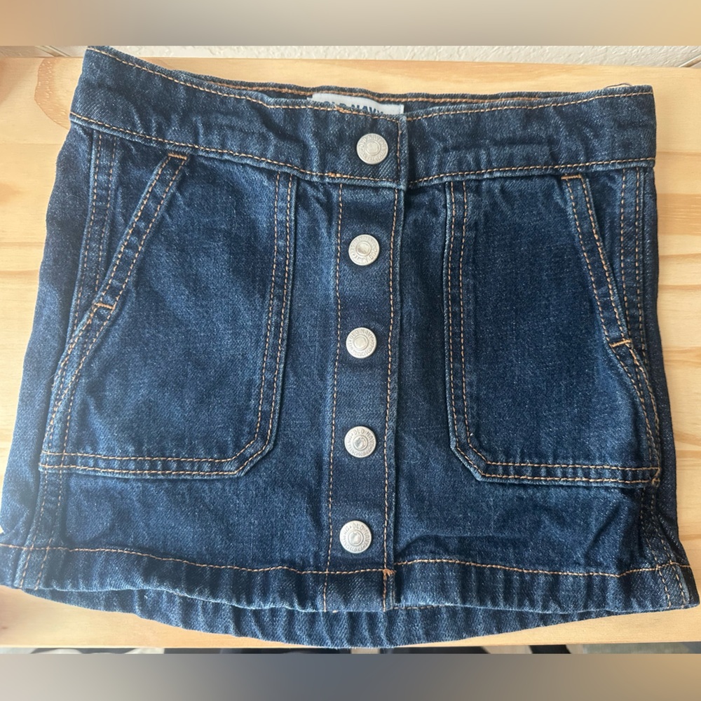 Old Navy Dark Blue Denim Skirt with Button Detail